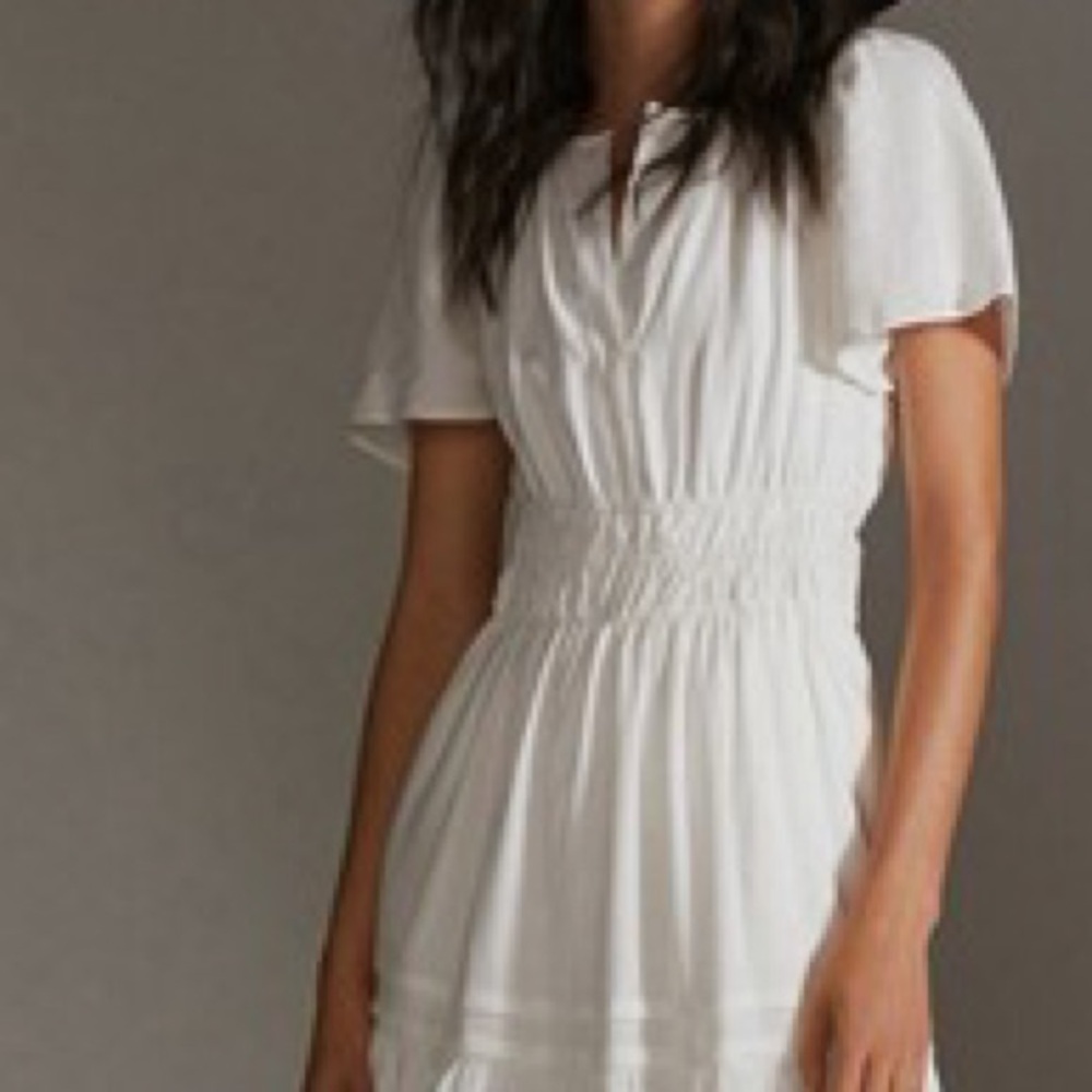 ✨NEW!✨ Anthropologie 🤍 Somerset Linen Edition Creamy White Maxi Dress Size XXSP! - Picture 3 of 6